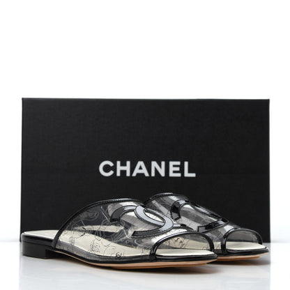 Chanel Patent PVC CC Sandal Mule 37 Black 31 of 32