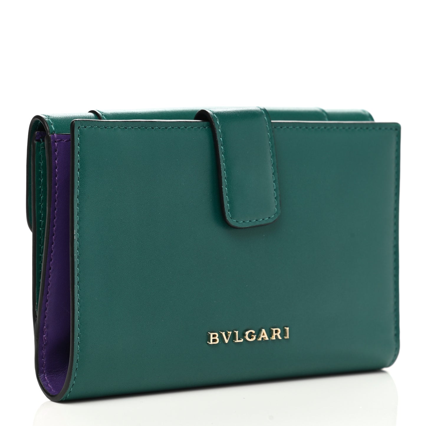 Calfskin Serpenti Forever Bi-Fold Wallet Emerald Violet Amethyst