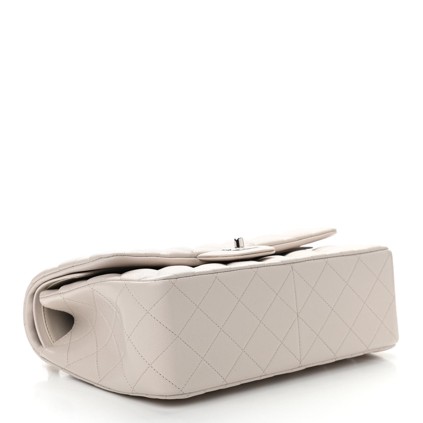 Caviar Quilted Jumbo Double Flap Ivory