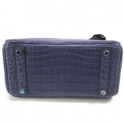 Hermes Niloticus Crocodile BIRKIN 25 Matte Bleu Brighton Palladium 4 of 12