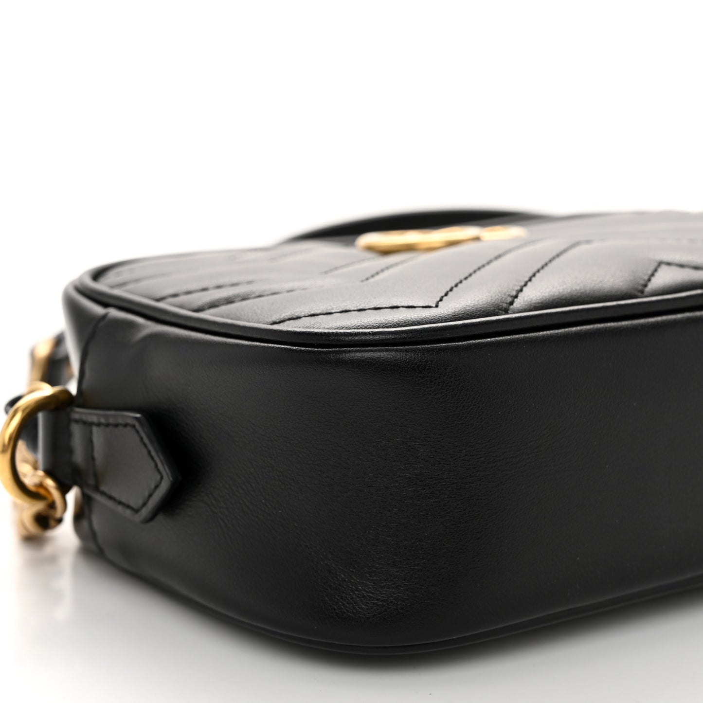 Calfskin Matelasse Mini GG Marmont Chain Shoulder Bag Black