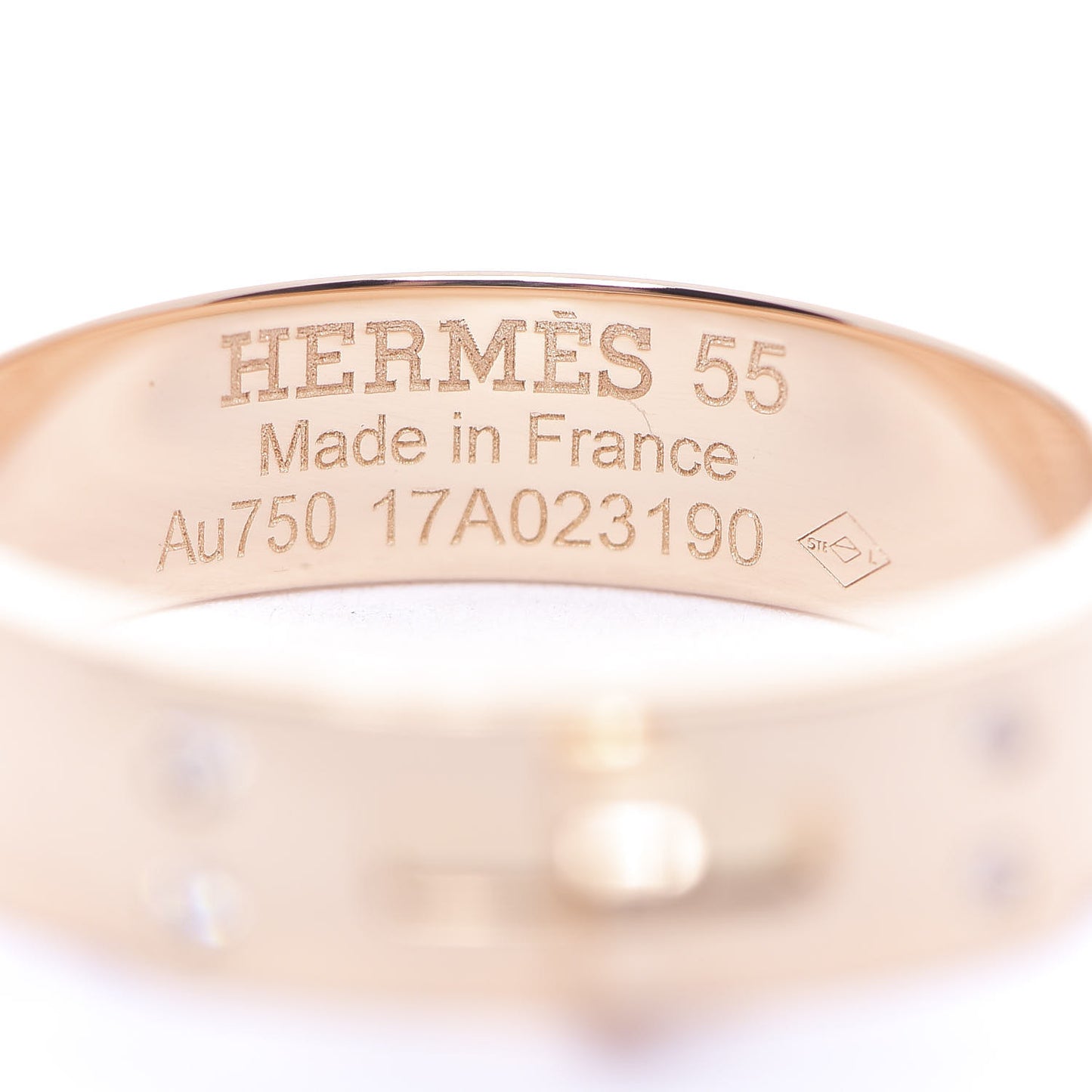 18K Rose Gold Diamond PM Kelly Ring 55 7.25