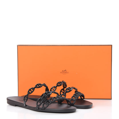 Hermes Rubber Chaine d'Ancre Rivage Sandals 35 Black 9 of 9