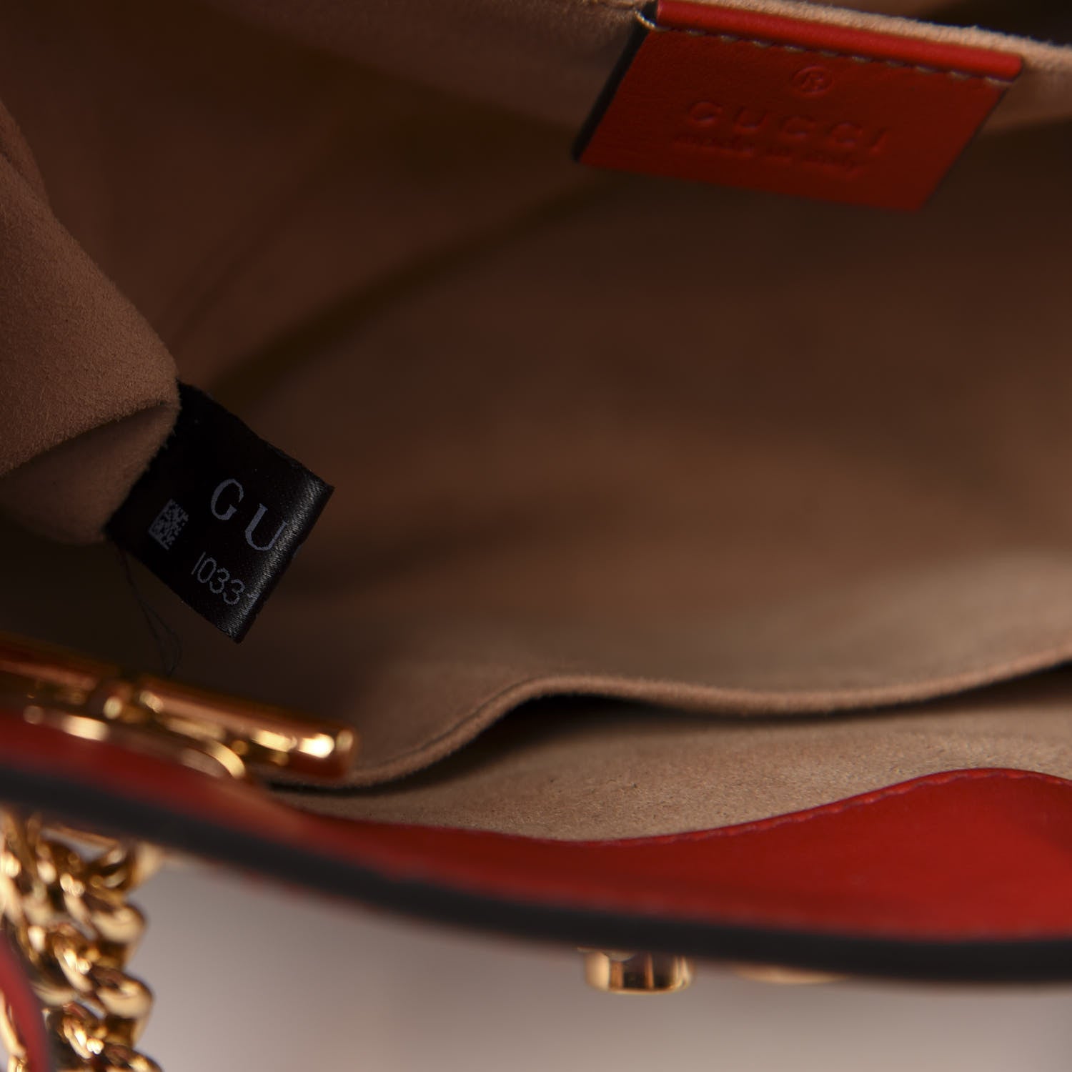 Gucci GG Supreme Monogram Apple Small Padlock Tote Beige Multicolor Lobster Red 8 of 11