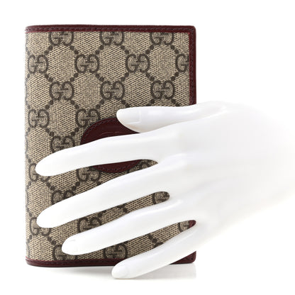 Gucci GG Supreme Monogram Azalea Calfskin Retro Interlocking G Passport Case Beige Red 2 of 6