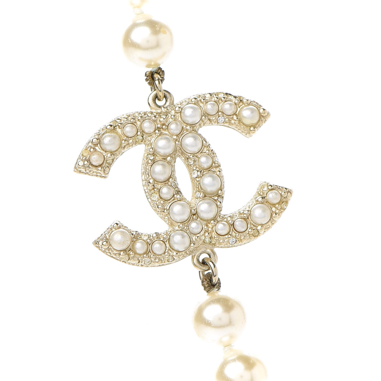 Graduated Pearl CC Short Necklace Gold