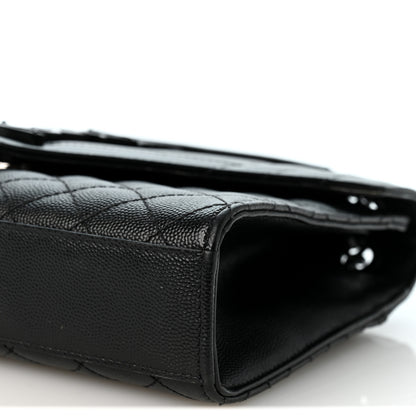 Saint Laurent Grain De Poudre Textured Mixed Matelasse Triquilt Medium Monogram Monochrome Satchel Black 9 of 10