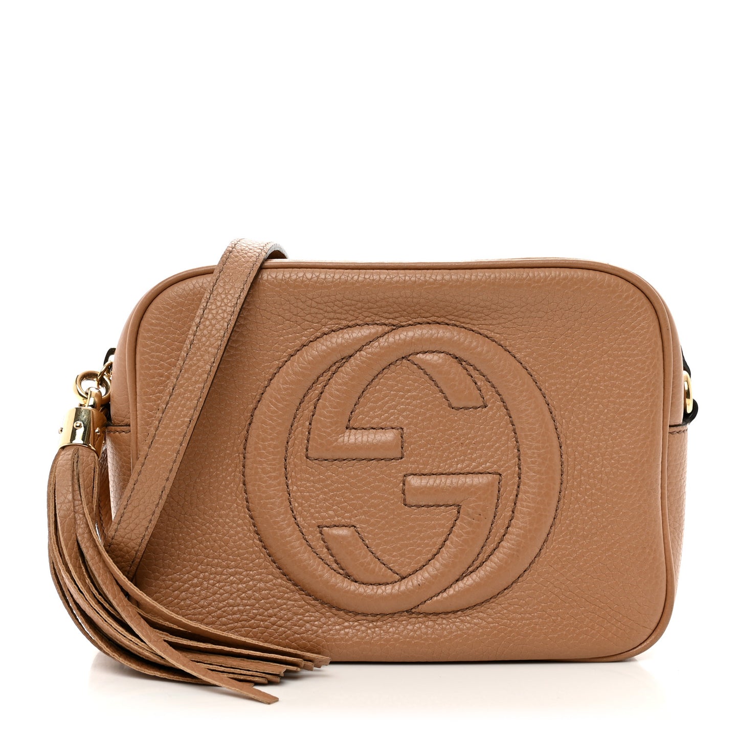 Pebbled Calfskin Small Soho Disco Bag Camelia