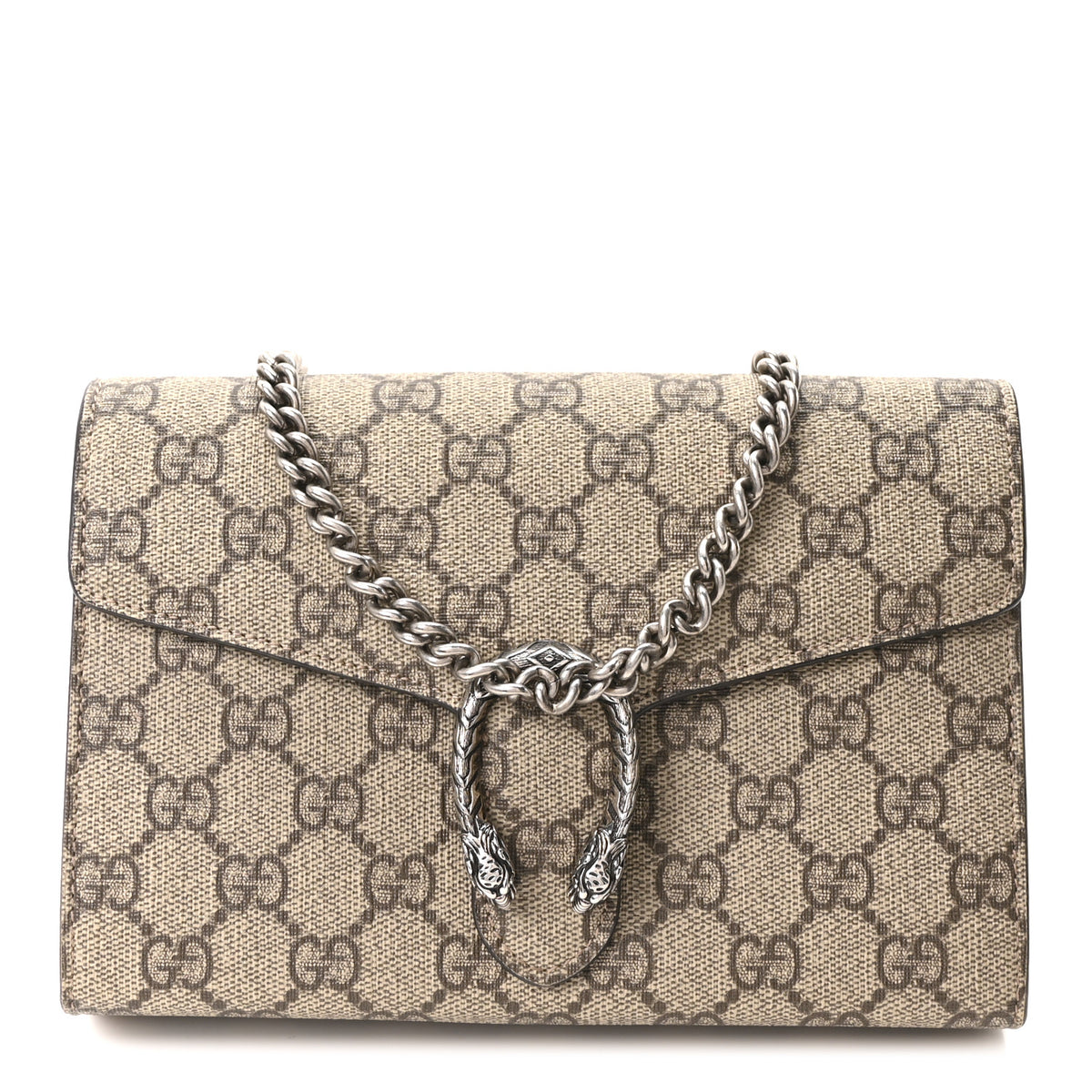Gucci GG Supreme Monogram Mini Dionysus Chain Wallet Beige Taupe 1 of 10