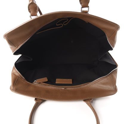 Alexander McQueen Pebbled Calfskin Large Skull Padlock Zip Around Tote Cuoio 4 of 9