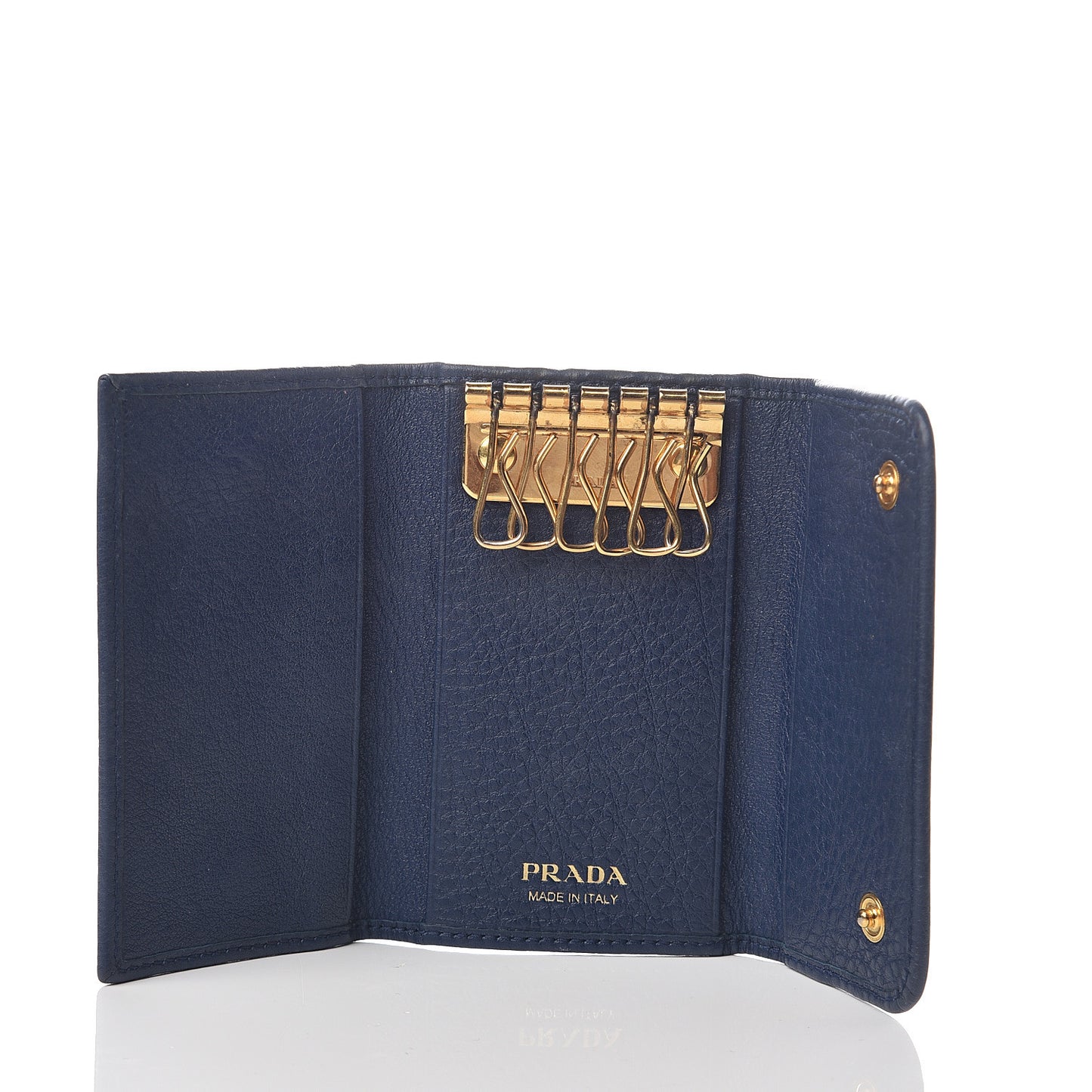 Vitello Grain 6 Key Holder Inchiostro