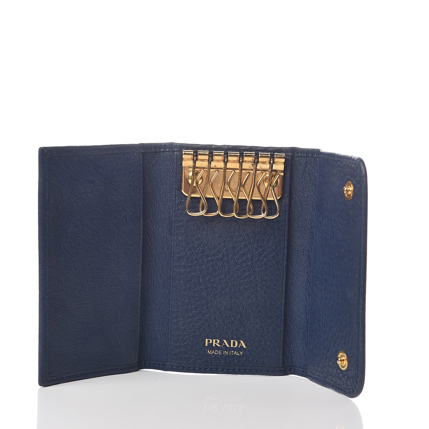 Prada Vitello Grain 6 Key Holder Inchiostro 4 of 6