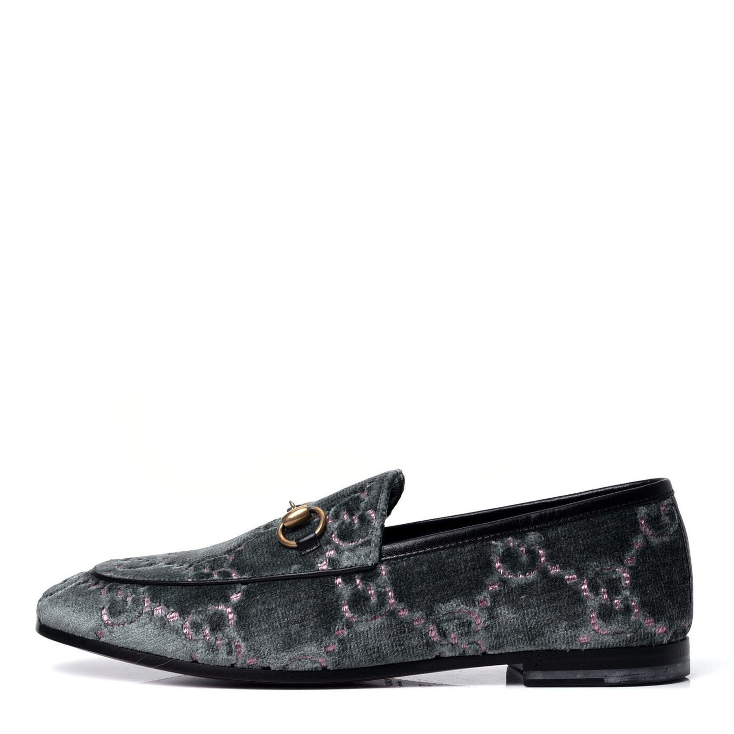 Velvet Malaga Kid GG Monogram Horsebit Womens Jordaan Loafers 35.5 Avio Dusty Pink Black