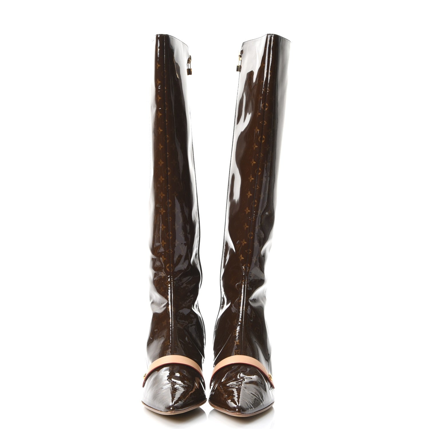 Louis Vuitton Monogram Patent Gina Knee Boots 40 2 of 9