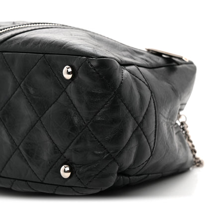 Chanel Aged Calfskin Quilted Cotton Club Bowler Black 10 of 10