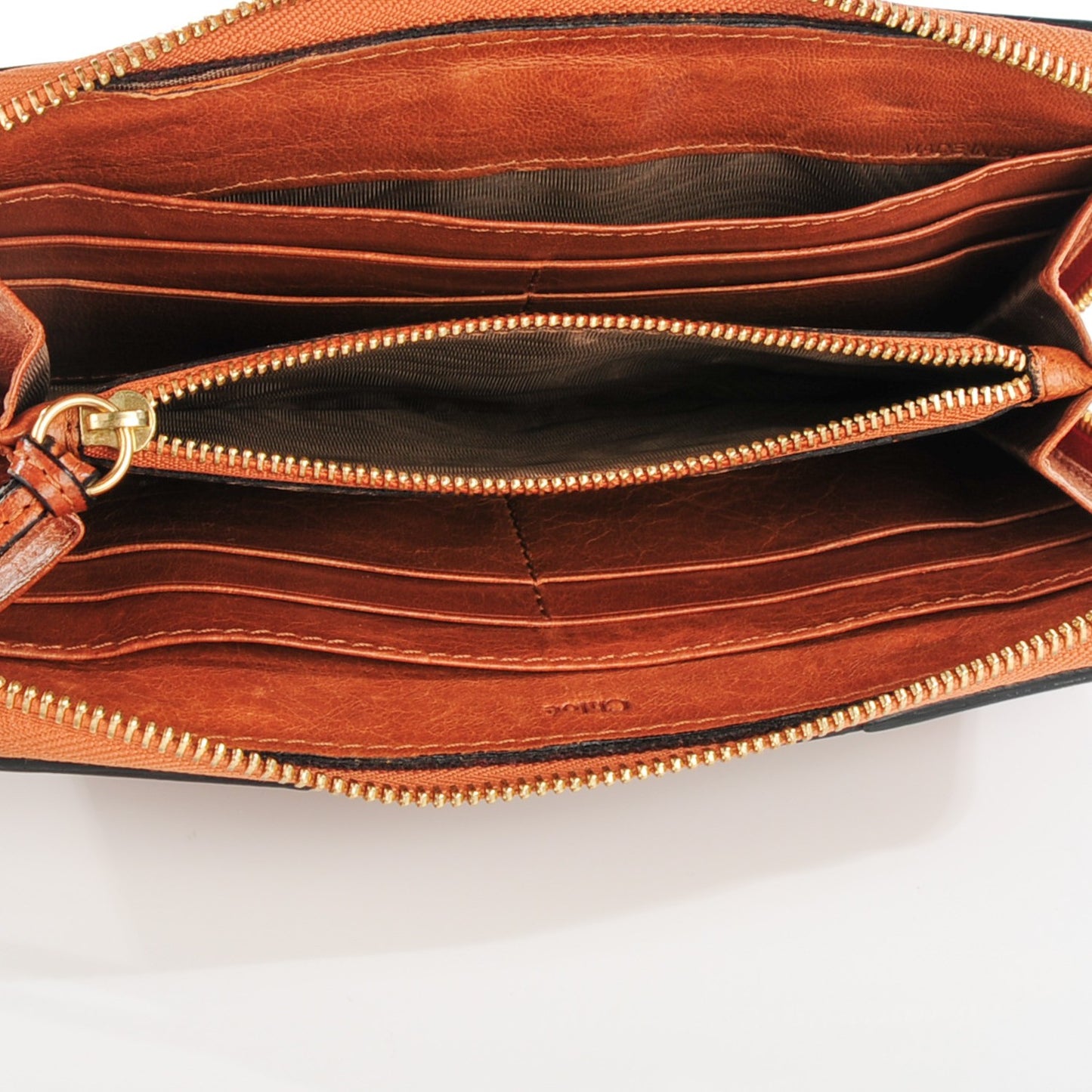 Calfskin Ethel Zip Around Wallet Nutmeg