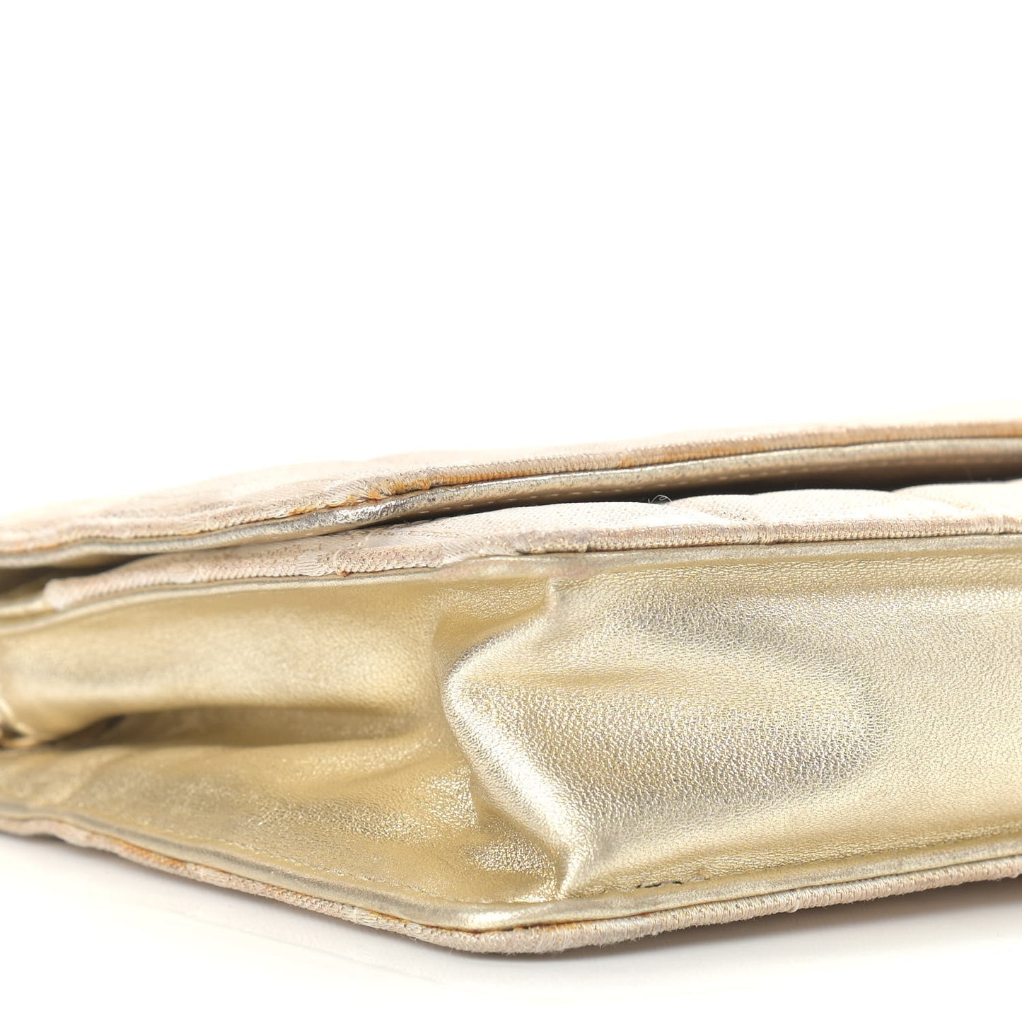 Nylon Travel Wallet On Chain WOC Metallic Gold