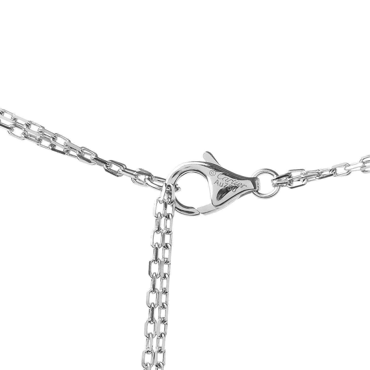 Cartier 18K White Gold 2 Diamond LOVE Necklace 4 of 5