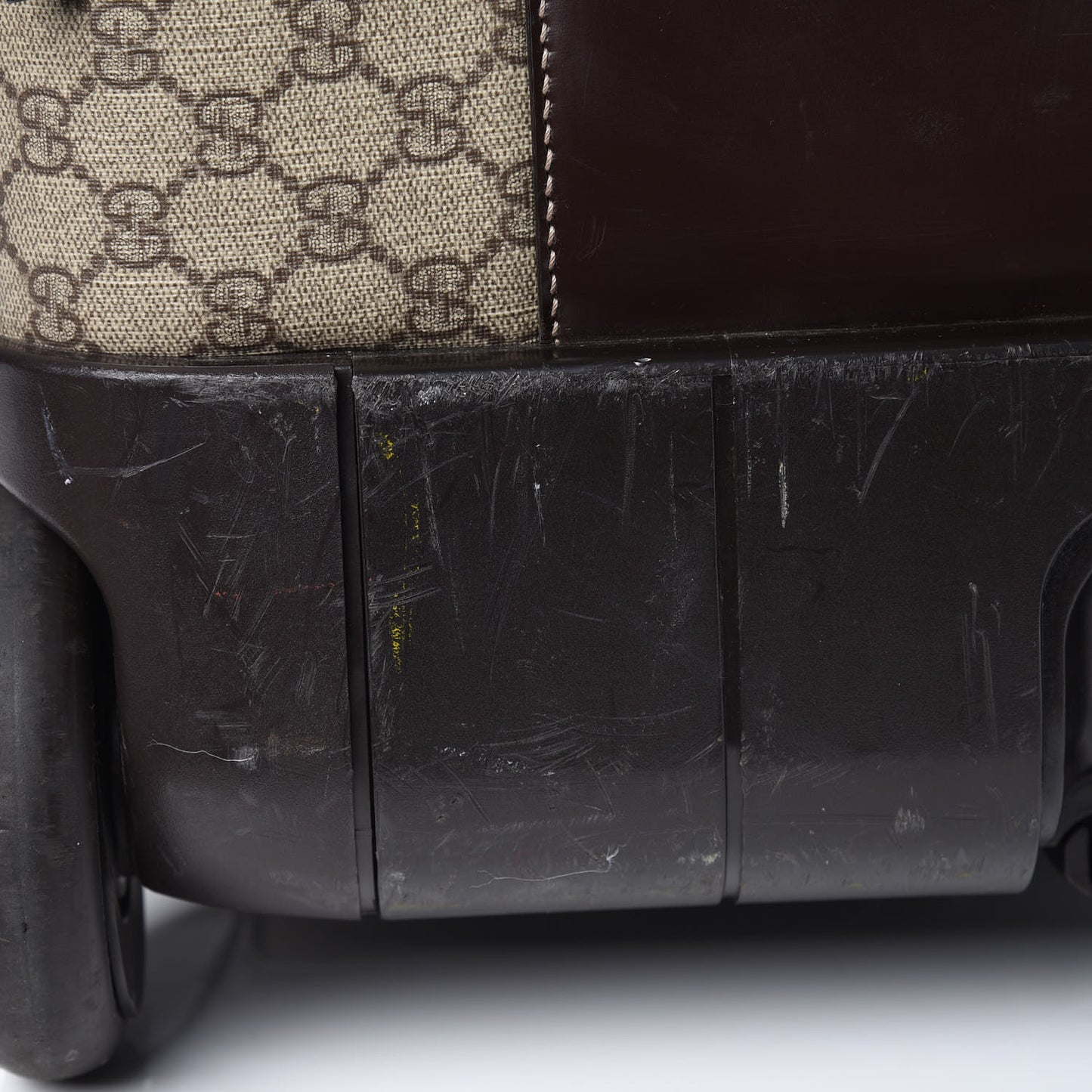 GG Plus Monogram Trolley Suitcase Dark Brown