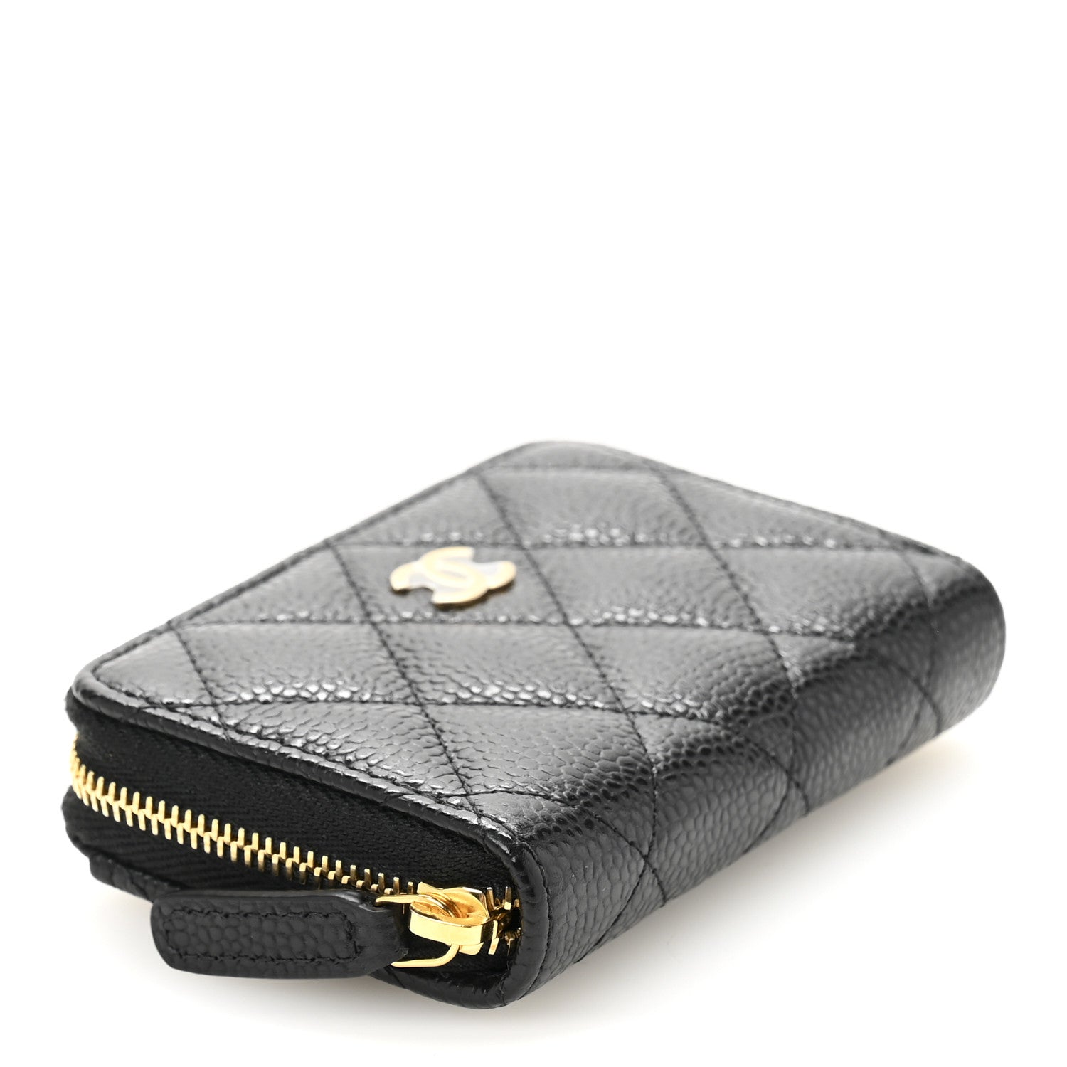Chanel Caviar Quilted Zip Coin Purse Black 4 of 8