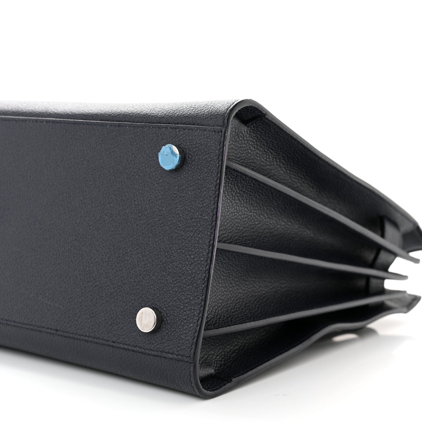 Grained Calfskin Small Sac De Jour Navy