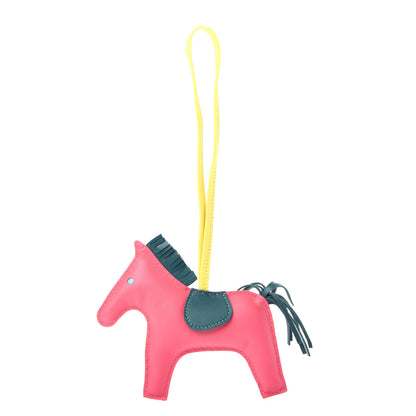 Hermes Milo Lambskin Grigri Rodeo Horse Bag Charm MM Rose Azalee Malachite Lime Celeste 1 of 3