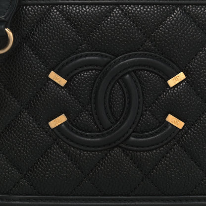 Chanel Caviar Quilted Small CC Filigree Vanity Case Black 8 of 12