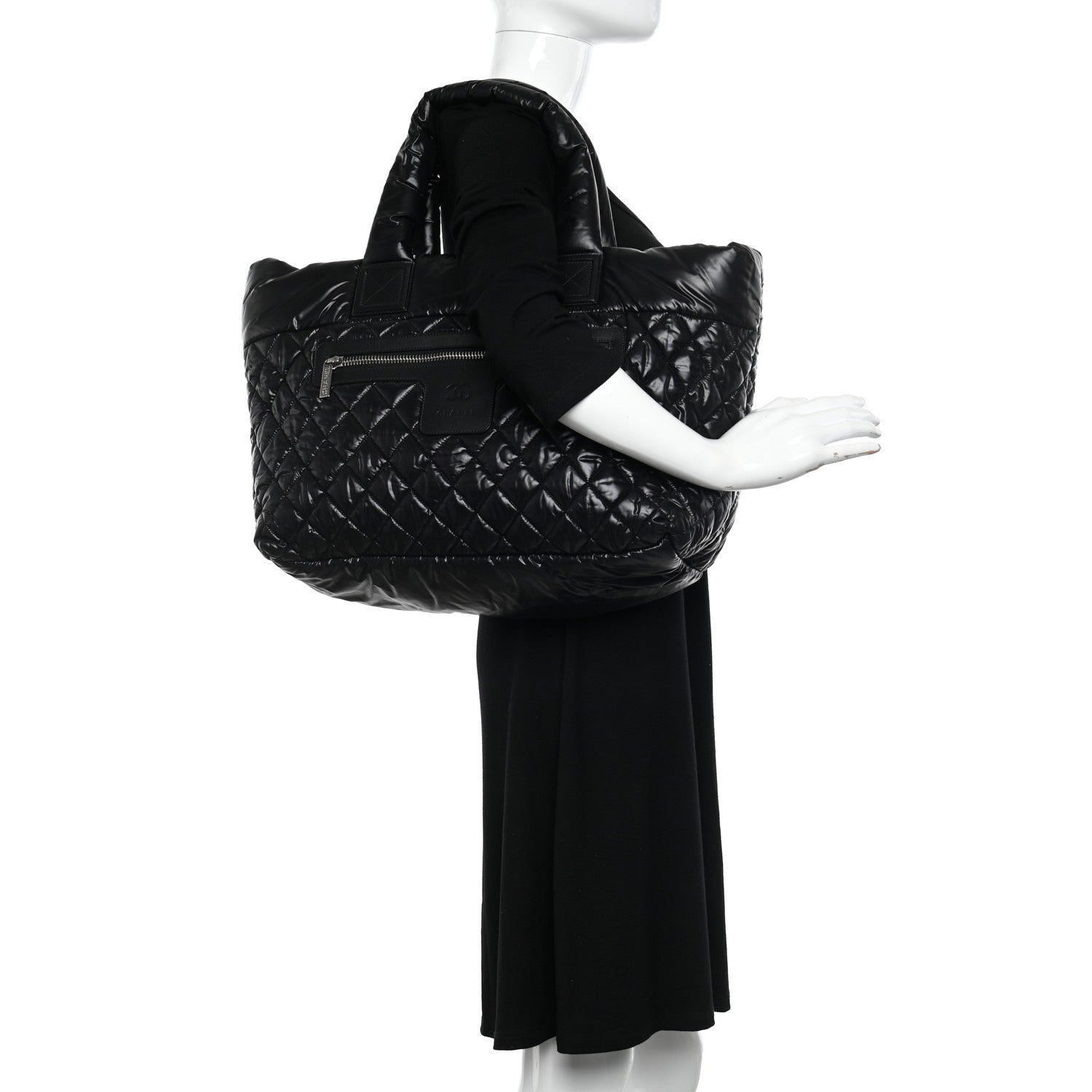 Chanel Nylon Quilted Large Coco Cocoon Tote Black 3 of 9
