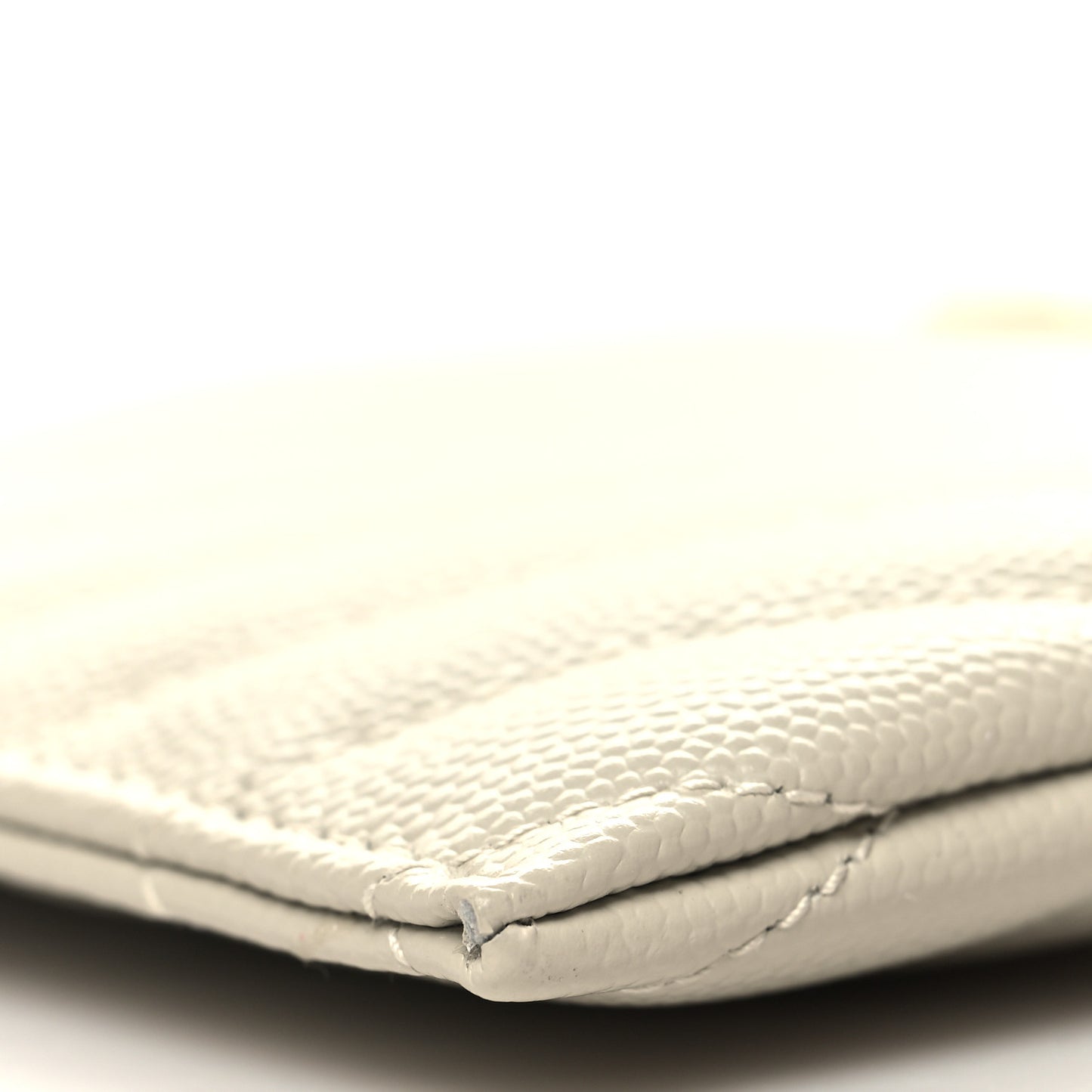 Grain De Poudre Chevron Monogram Bill Pouch Blanc Vintage