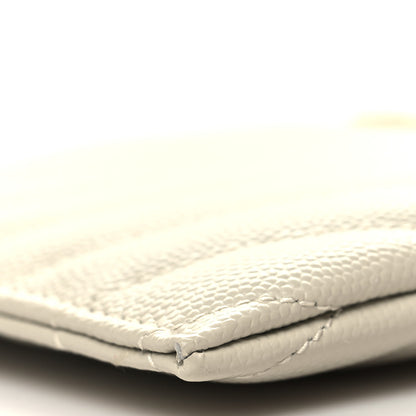 Saint Laurent Grain De Poudre Chevron Monogram Bill Pouch Blanc Vintage 9 of 11