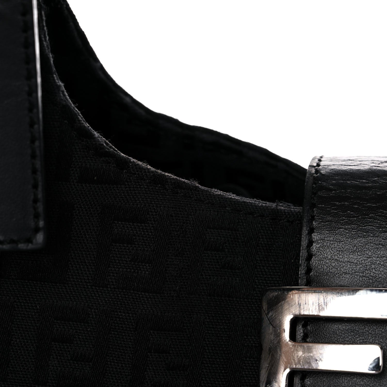 Fendi Zucchino Vitello Shoulder Bag Black 12 of 23