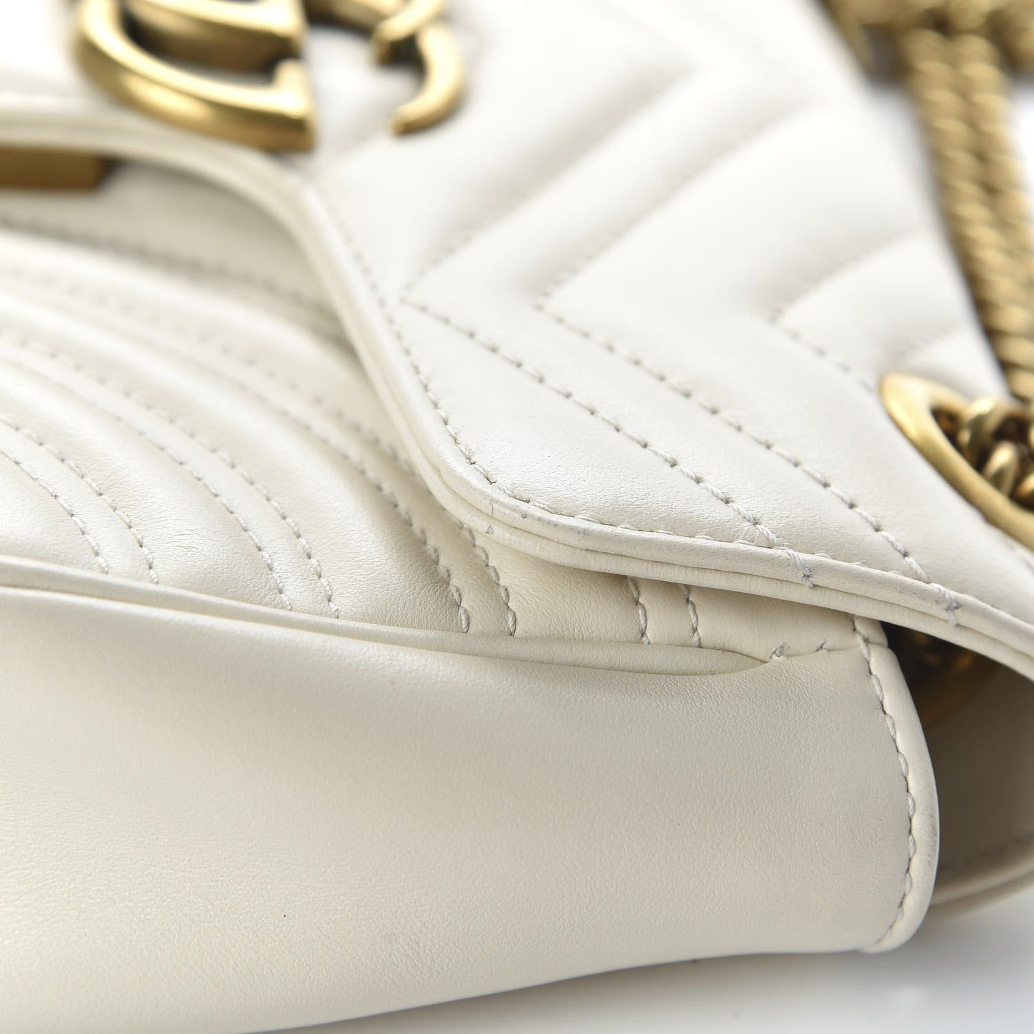 Gucci Calfskin Matelasse Mini GG Marmont Shoulder Bag White 12 of 12