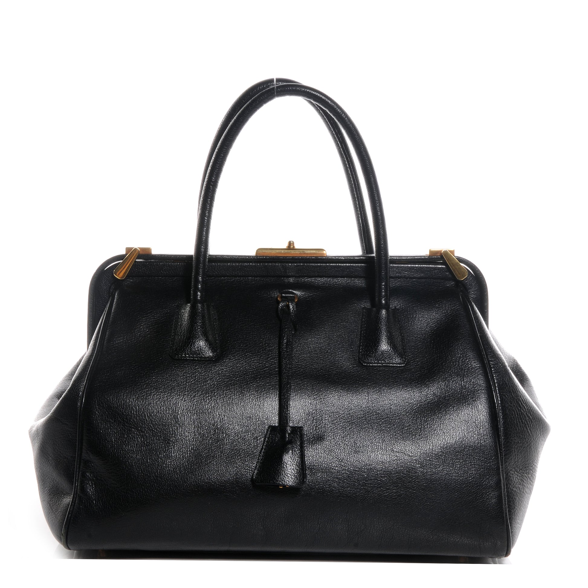 Prada Goatskin Cerniera Doctor Bag Black 1 of 8