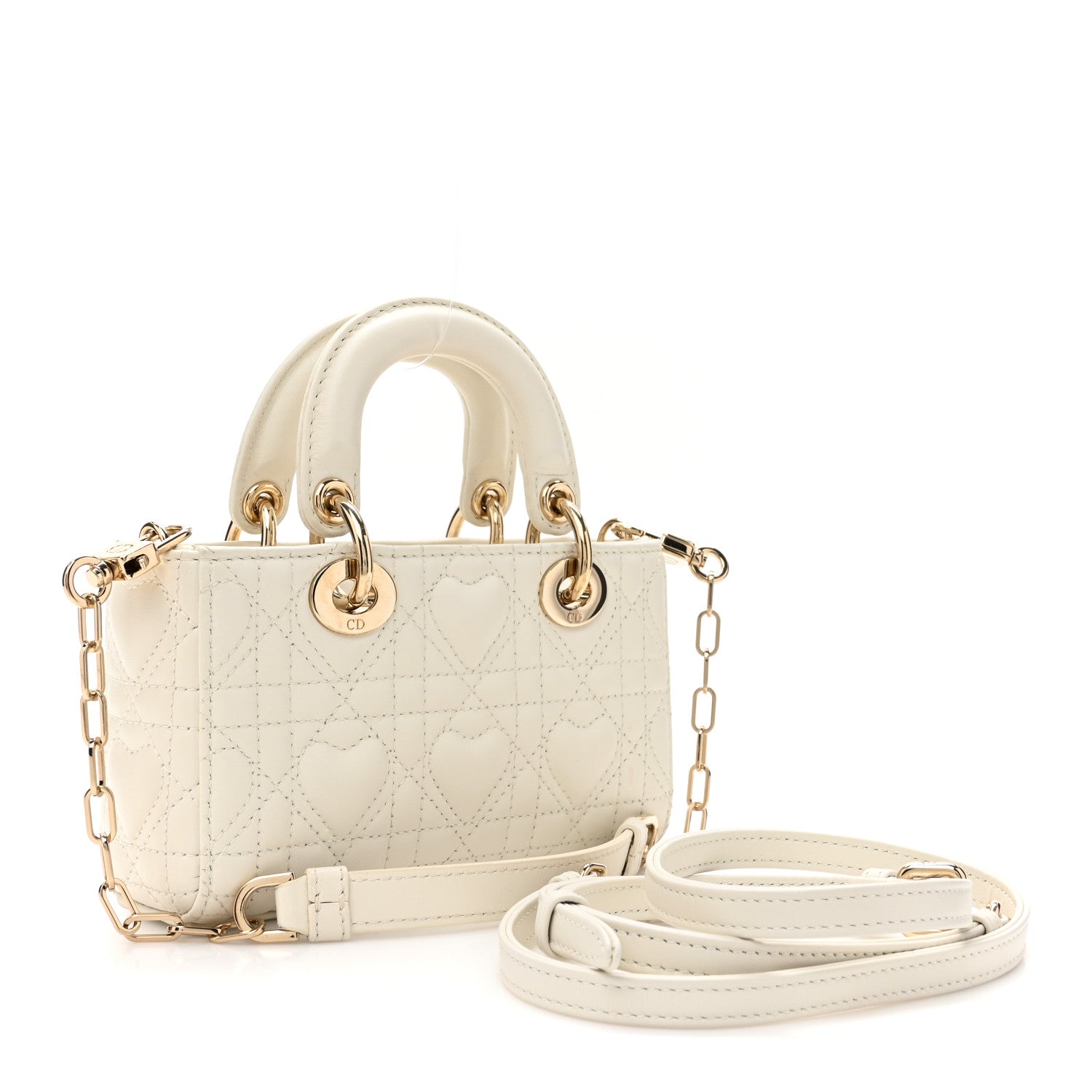 Christian Dior Lambskin Cannage Dioramour Micro Lady D-Joy Latte 3 of 10