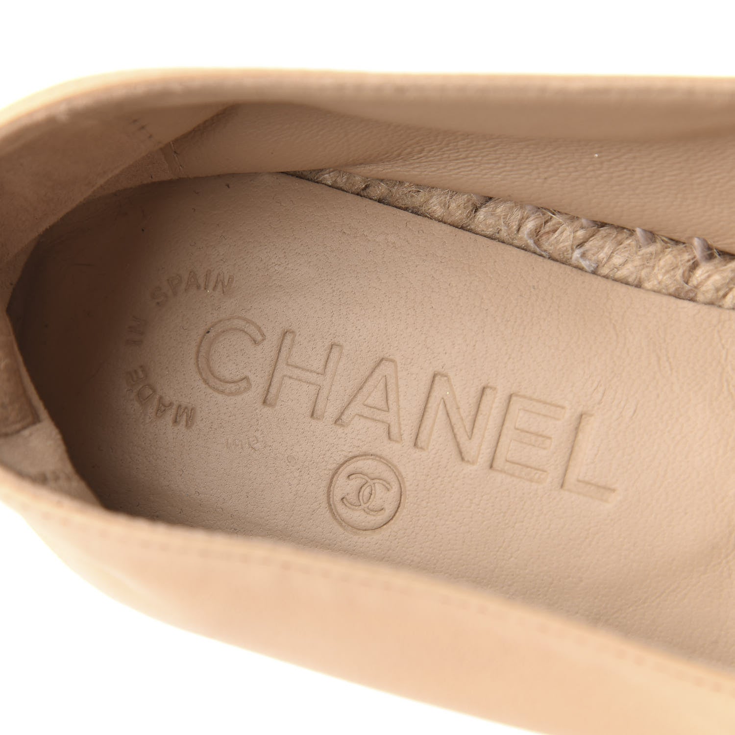 Chanel Lambskin CC Espadrilles 36 Beige Black 6 of 8