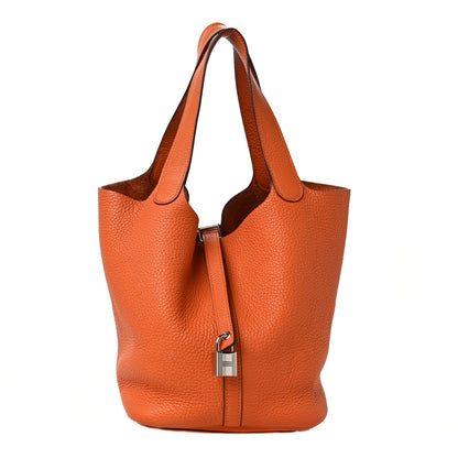 Hermes Taurillon Clemence Picotin Lock 22 MM Abricot 1 of 7