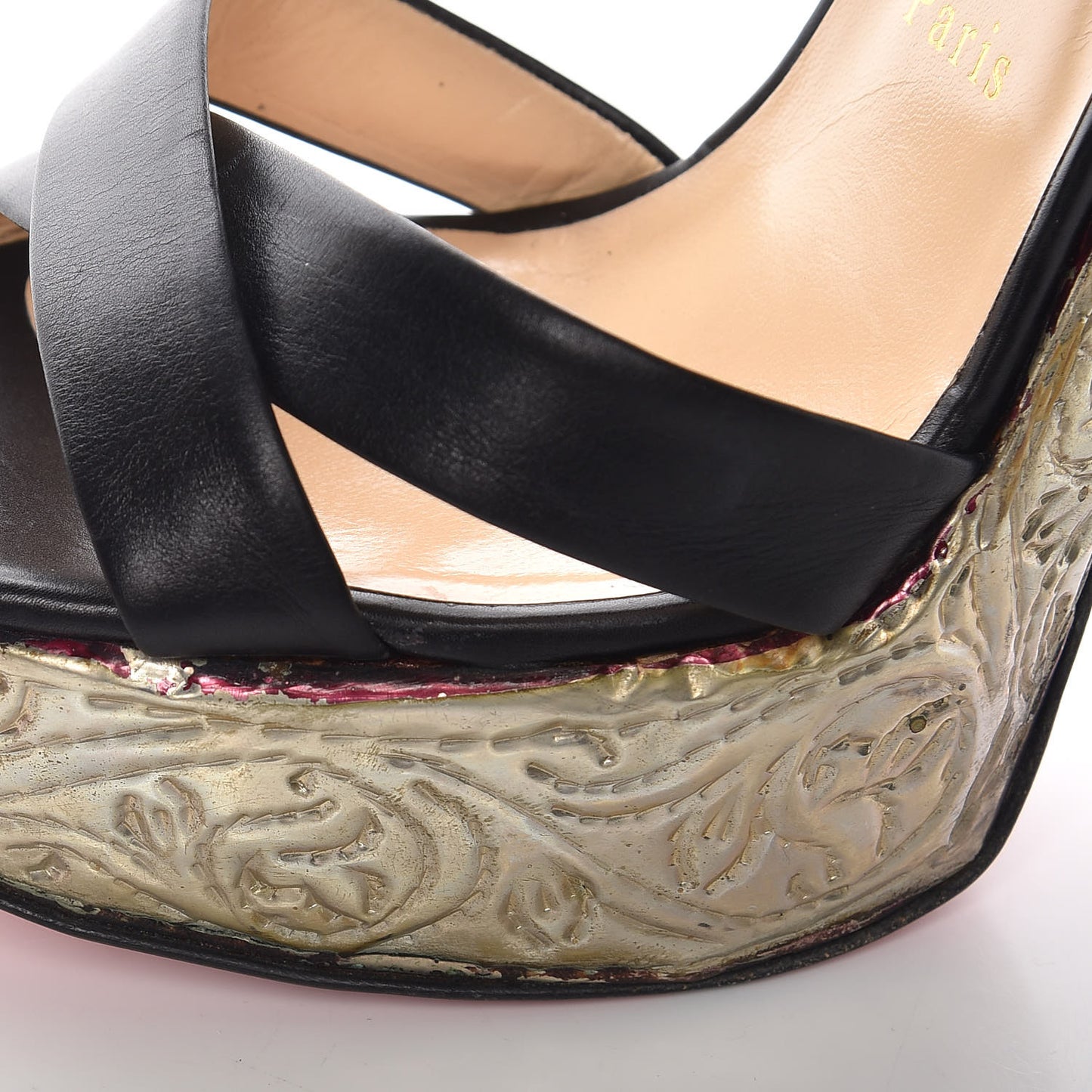 Nappa Metal 150 Platform Sandal 41 Black