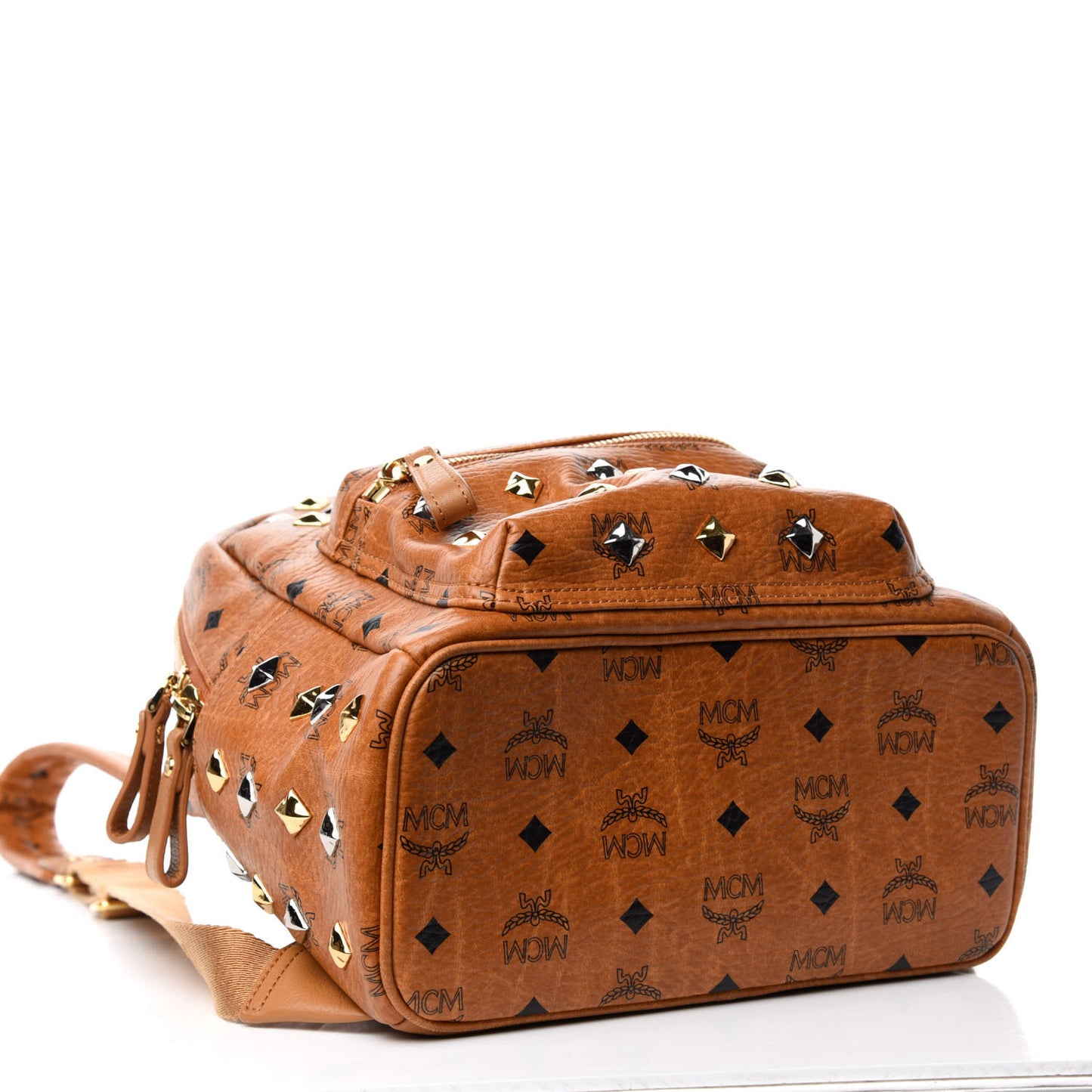Visetos Studded Small Stark Backpack Cognac