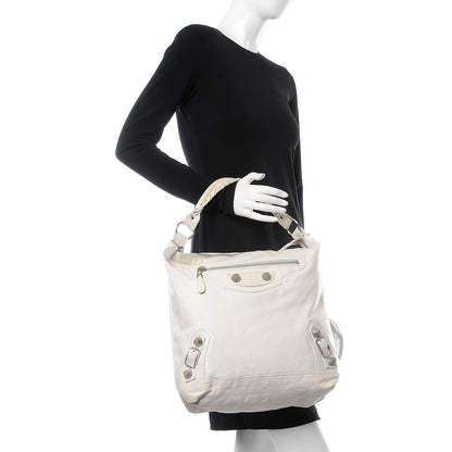 Balenciaga Agneau Giant 21 Silver Hardware Day Hobo White 2 of 9