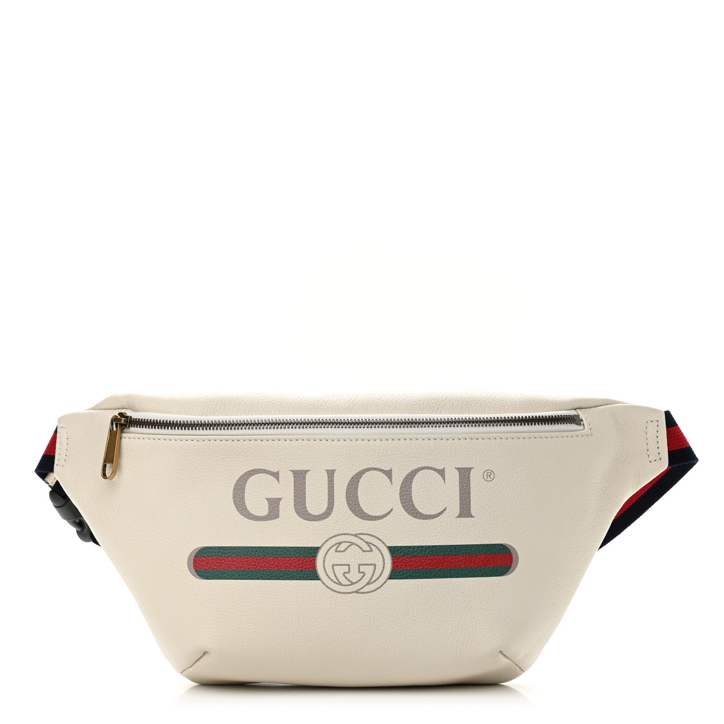 Grained Calfskin Logo Belt Bag White