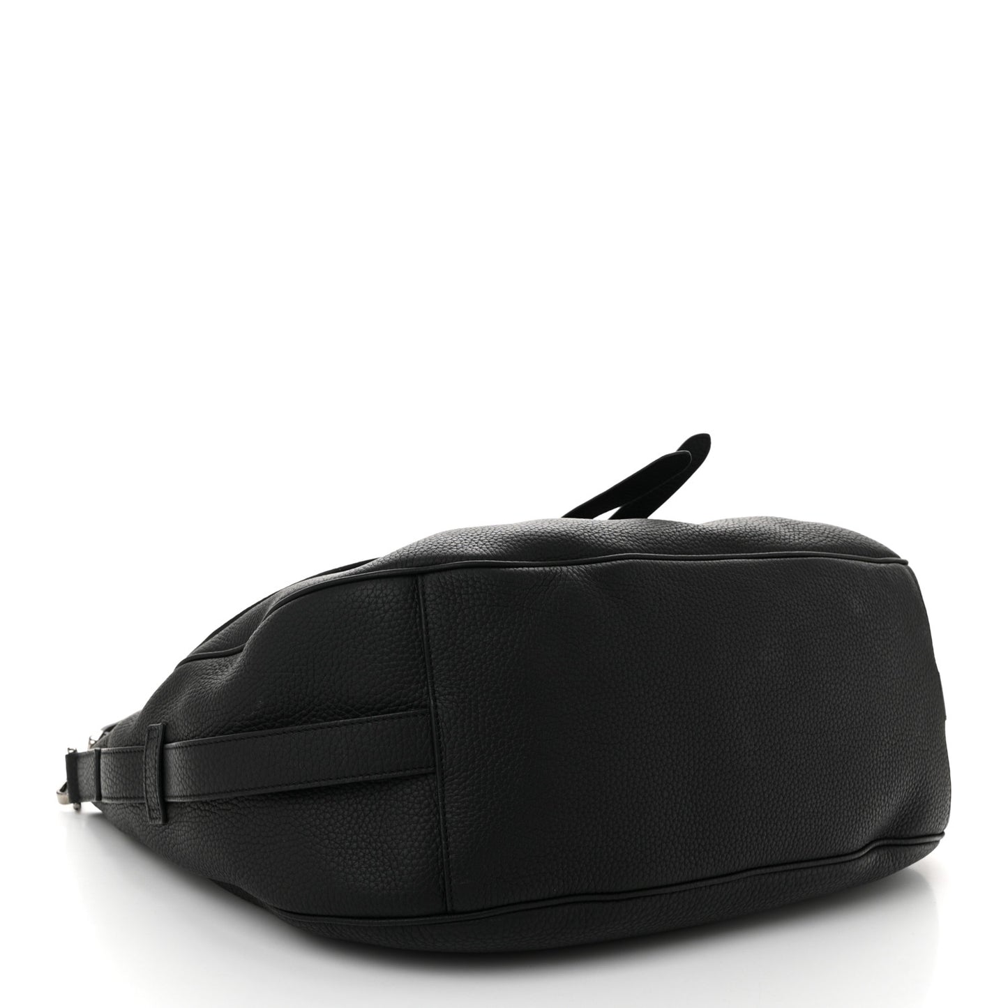 Grained Calfskin Saddle Soft Bag Black