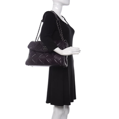 Chanel Calfskin Diagonal Quilted Flap Purple 2 of 10