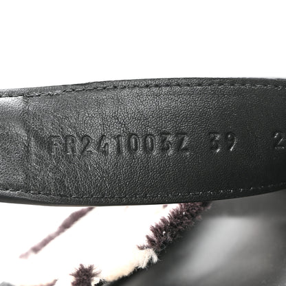 Hermes Techno Fringed H Canvas Caflskin Womens Chypre Sandals 39 Prunoir Black 8 of 9