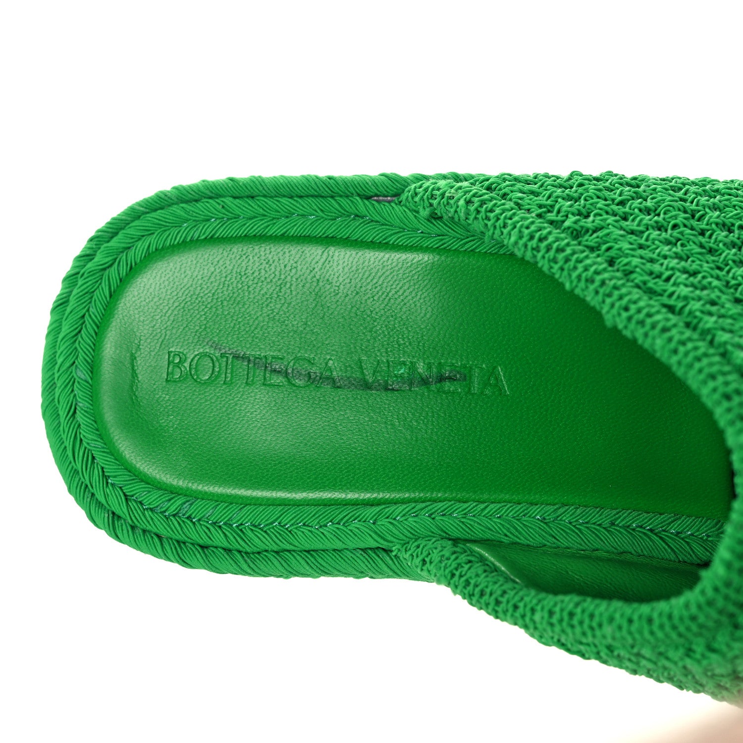 Bottega Veneta Knit Fabric Slide Platform 115 Wedge Sandals 36.5 Grass 7 of 11