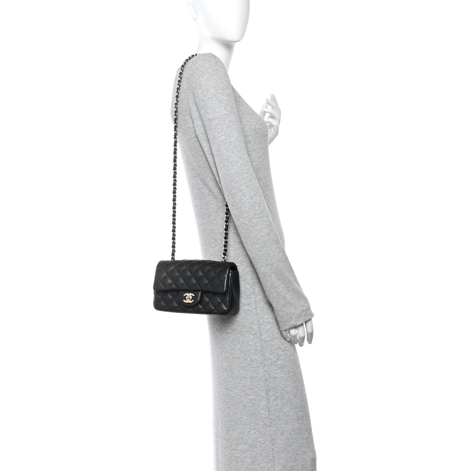 Chanel Caviar Quilted Mini Rectangular Flap Black 2 of 12