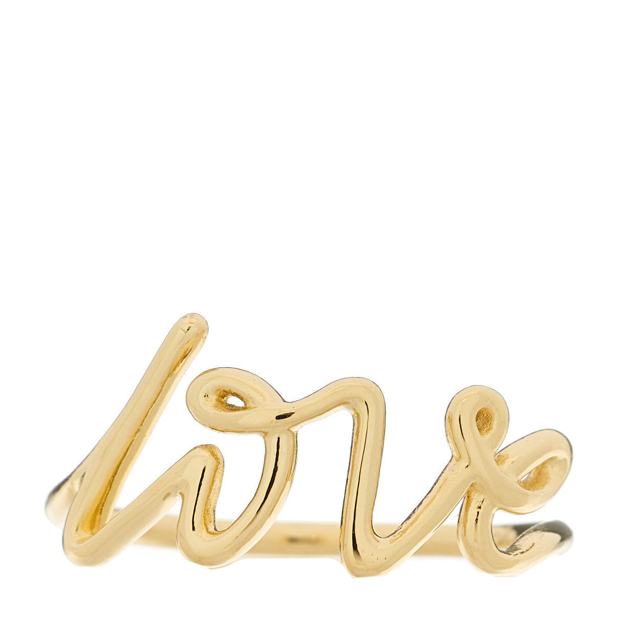 Tiffany 18K Yellow Gold Paloma's Graffiti Love Ring 55 7.25 1 of 5