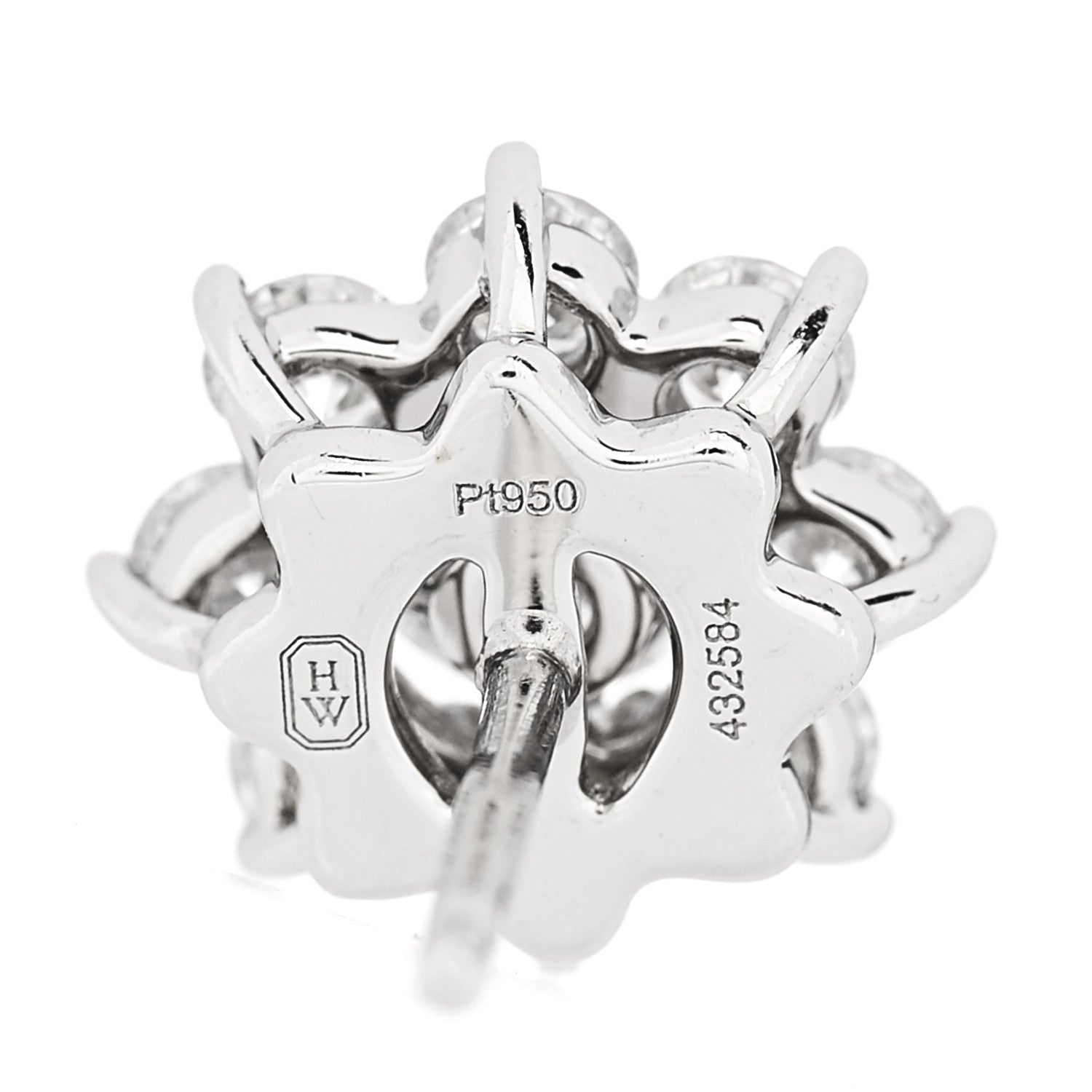 Harry Winston Platinum Diamond Mini Sunflower Earrings 4 of 5