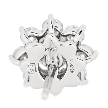 Harry Winston Platinum Diamond Mini Sunflower Earrings 4 of 5