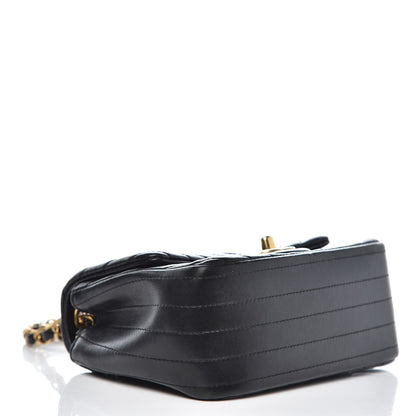 Chanel Lambskin Chevron Quilted Mini Square Flap Black 4 of 12