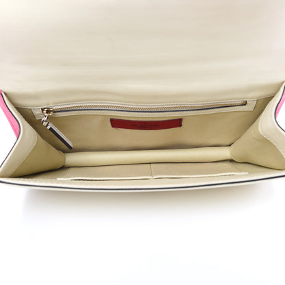Valentino Garavani Vitello Bi-Color Large Glam Lock Rockstud Flap Fuxia Fluo Ivory 5 of 15